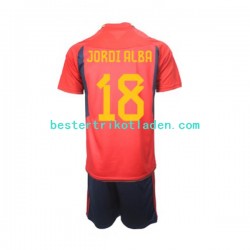 Fußballtrikot Spanien Jordi Alba 18 Heim Trikot Home WM 2022 Kurzarm für Kinder