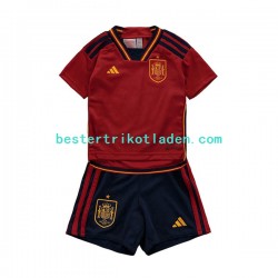 Fußballtrikot Spanien Heim Trikot Home WM 2022 Kurzarm für Kinder