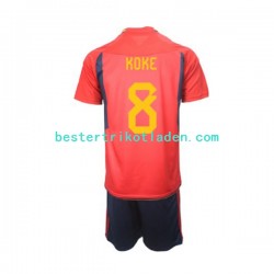 Fußballtrikot Spanien Koke 8 Heim Trikot Home WM 2022 Kurzarm für Kinder