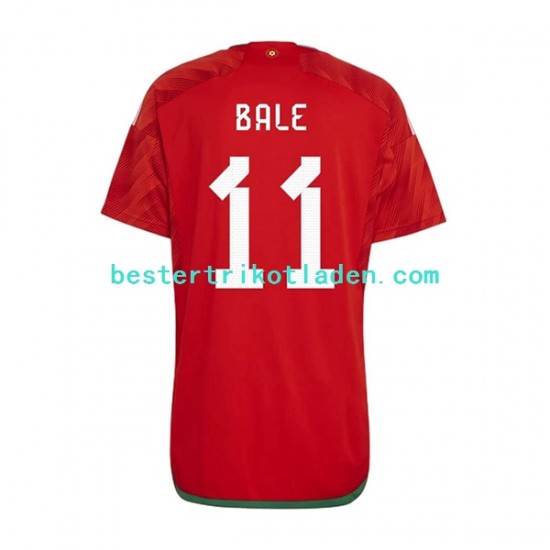 Fußballtrikot Wales Bale 11 Heim Trikot Home WM 2022 Kurzarm für Herren