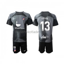 Fußballtrikot Atlético Madrid Jan Oblak 13 Torwart Auswärts Trikot Away 2022-2023 Kurzarm für Kinder