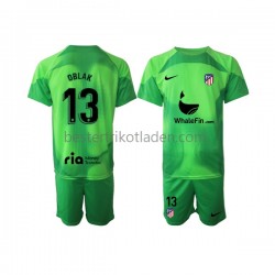 Fußballtrikot Atlético Madrid Jan Oblak 13 Torwart Heim Trikot Home 2022-2023 Kurzarm für Kinder