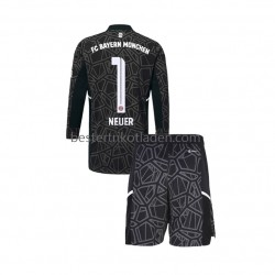 Fußballtrikot FC Bayern München Manuel Neuer 1 Torwart Auswärts Trikot Away 2022-2023 Langarm für Kinder