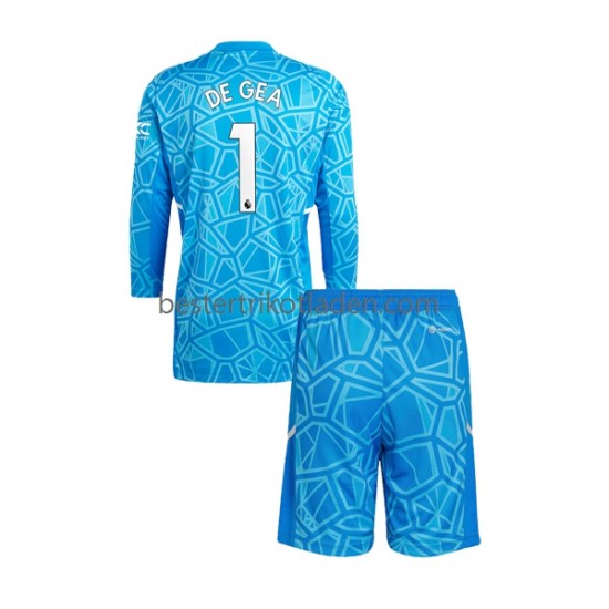 Fußballtrikot Manchester United DE GEA 1 Torwart Heim Trikot Home 2022-2023 Langarm für Kinder
