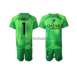 Fußballtrikot Paris Saint-Germain Keylor Navas 1 Torwart Heim Trikot Home 2022-2023 Kurzarm für Kinder