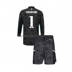Fußballtrikot Real Madrid Courtois 1 Torwart Ausweich Trikot 3rd 2022-2023 Langarm für Kinder