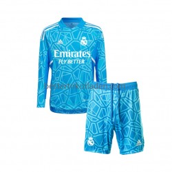 Fußballtrikot Real Madrid Torwart Heim Trikot Home 2022-2023 Langarm für Kinder