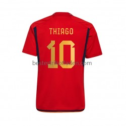 Fußballtrikot Spanien Thiago 10 Heim Trikot Home WM 2022 Kurzarm für Herren