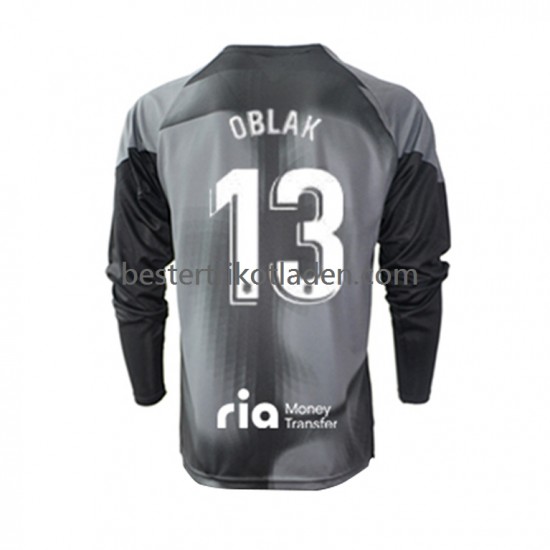 Fußballtrikot Atlético Madrid Jan Oblak 13 Torwart Auswärts Trikot Away 2022-2023 Langarm für Herren
