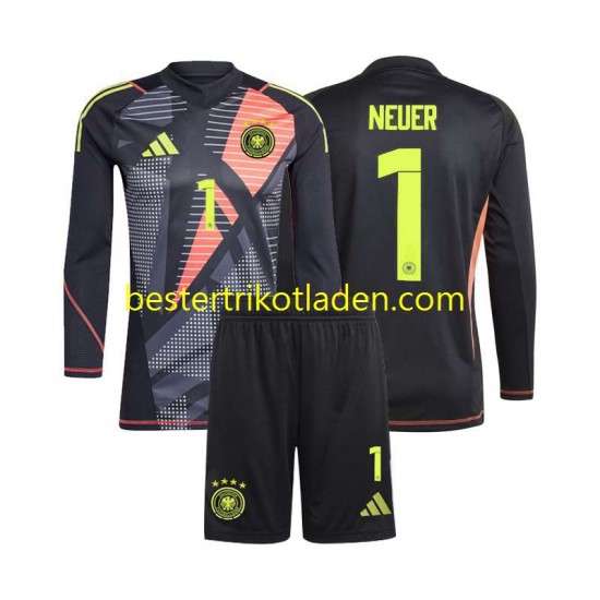 Fußballtrikot Deutschland Manuel Neuer 1 Torwart Heim Trikot Home Euro 2024 Langarm für Kinder
