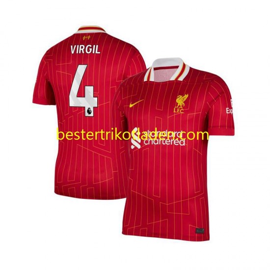 Fußballtrikot Liverpool Virgil van Dijk 4 Heim Trikot Home 2024-2025 Kurzarm für Herren