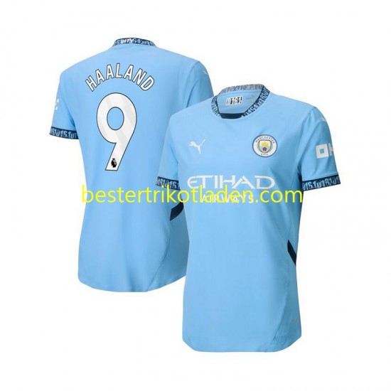 Fußballtrikot Manchester City Erling Haaland 9 Heim Trikot Home 2024-2025 Kurzarm für Herren