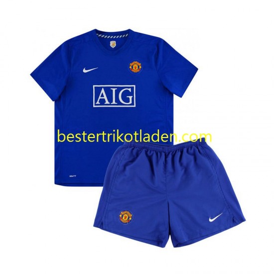 Fußballtrikot Manchester United Retro Auswärts Trikot Away 2008 Kurzarm für Kinder