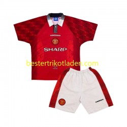 Fußballtrikot Manchester United 1996 Retro Heim Trikot Home Kurzarm für Kinder