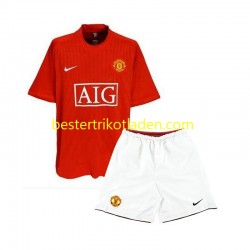 Fußballtrikot Manchester United 2007 Retro Heim Trikot Home Kurzarm für Kinder