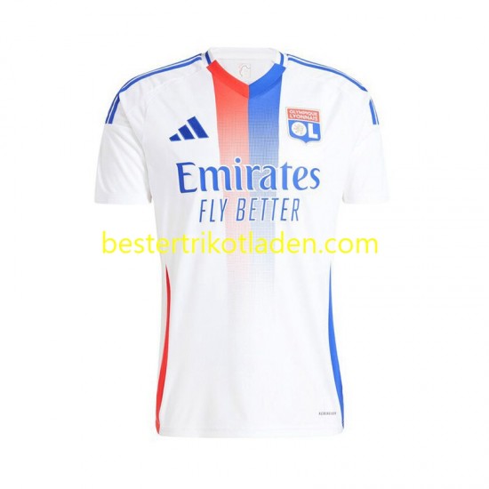 Fußballtrikot Olympique Lyon Heim Trikot Home 2024-2025 Kurzarm für Herren