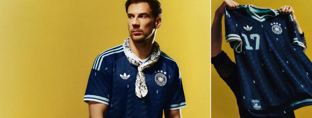 Das tiefblaue Design ist eine Hommage an das klassische deutsche Trainingstrikot